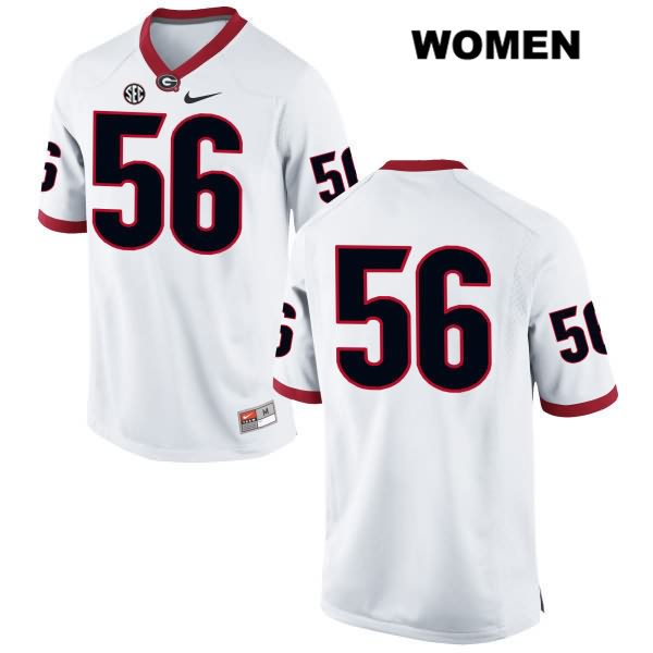 Georgia Bulldogs Women's John Courson #56 NCAA No Name Authentic White Nike Stitched College Football Jersey FIJ2756IC